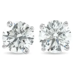 1 1/2 cttw Diamond Studs 14K White Gold IGI Certified Earrings