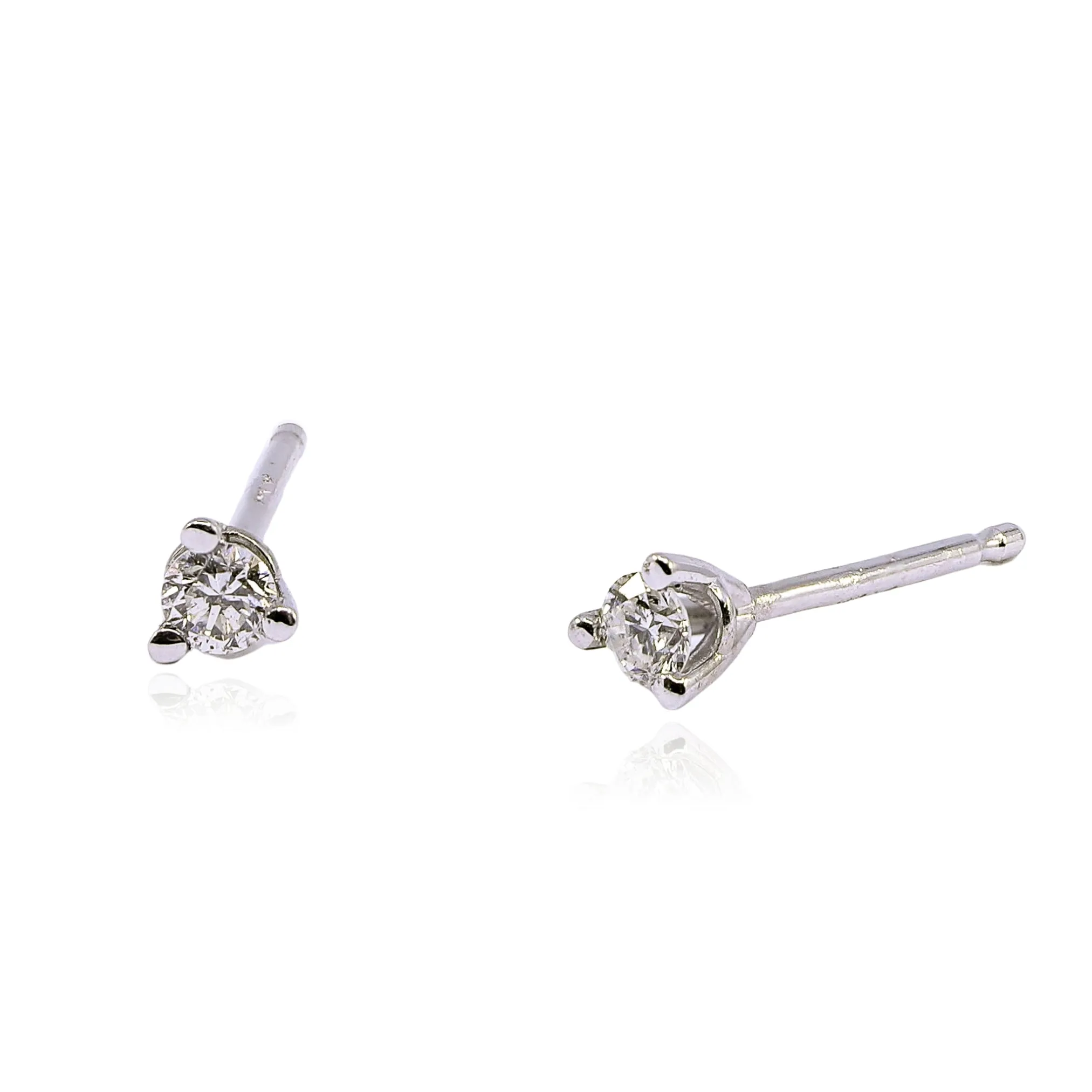 14K WHITE GOLD DIAMOND STUD EARRINGS - 0.10CTW