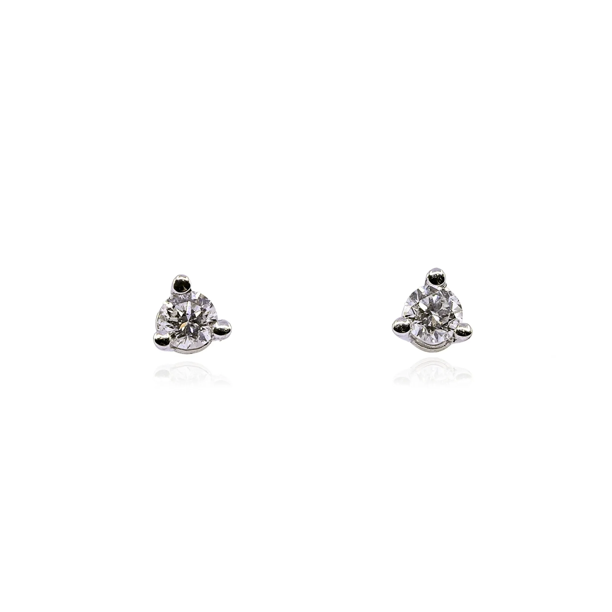 14K WHITE GOLD DIAMOND STUD EARRINGS - 0.10CTW