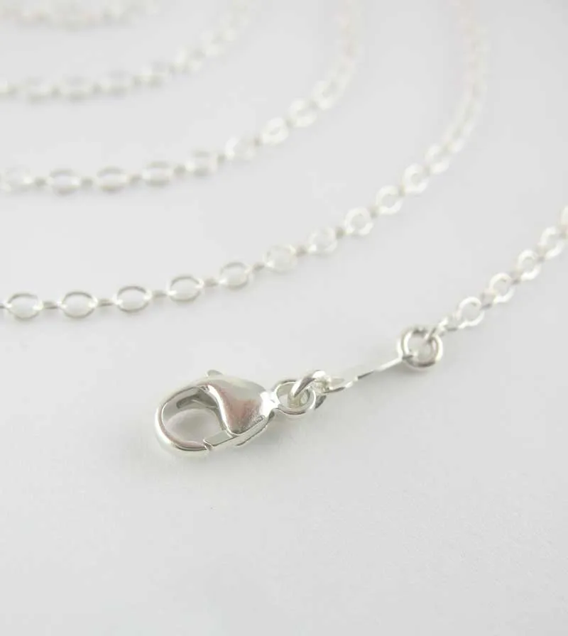 1.6 mm Simple Cable Chain, Unplated Sterling Silver