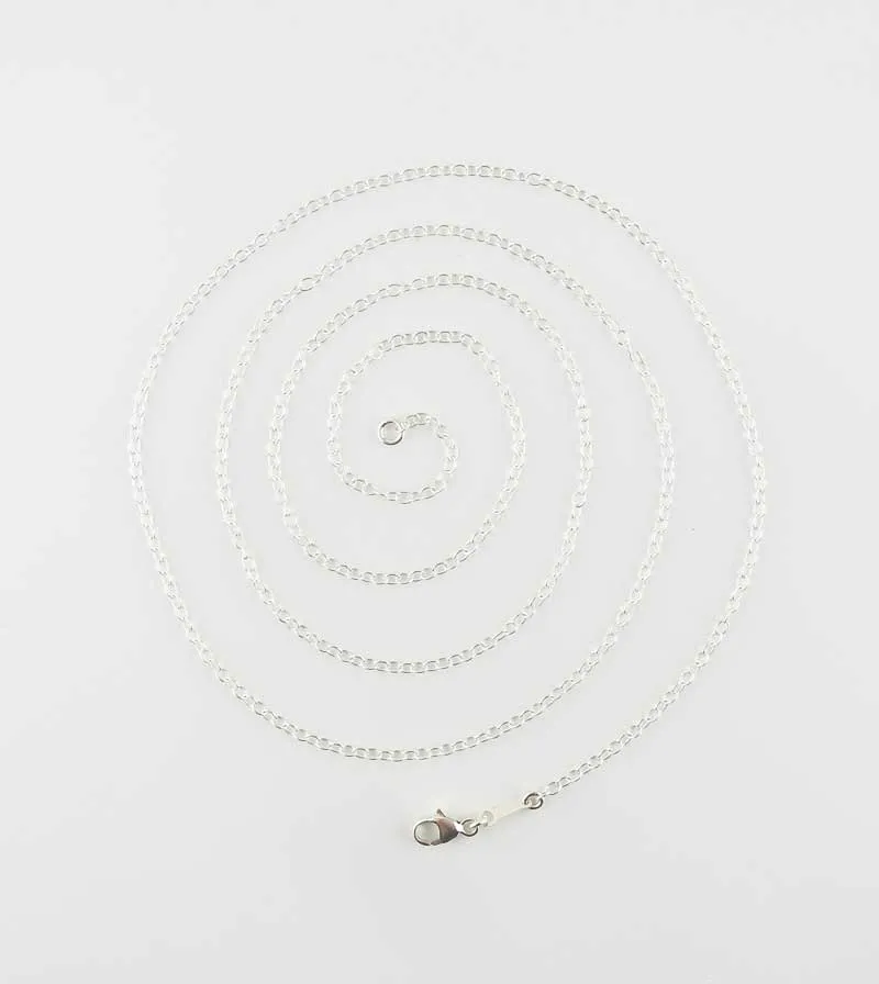 1.6 mm Simple Cable Chain, Unplated Sterling Silver