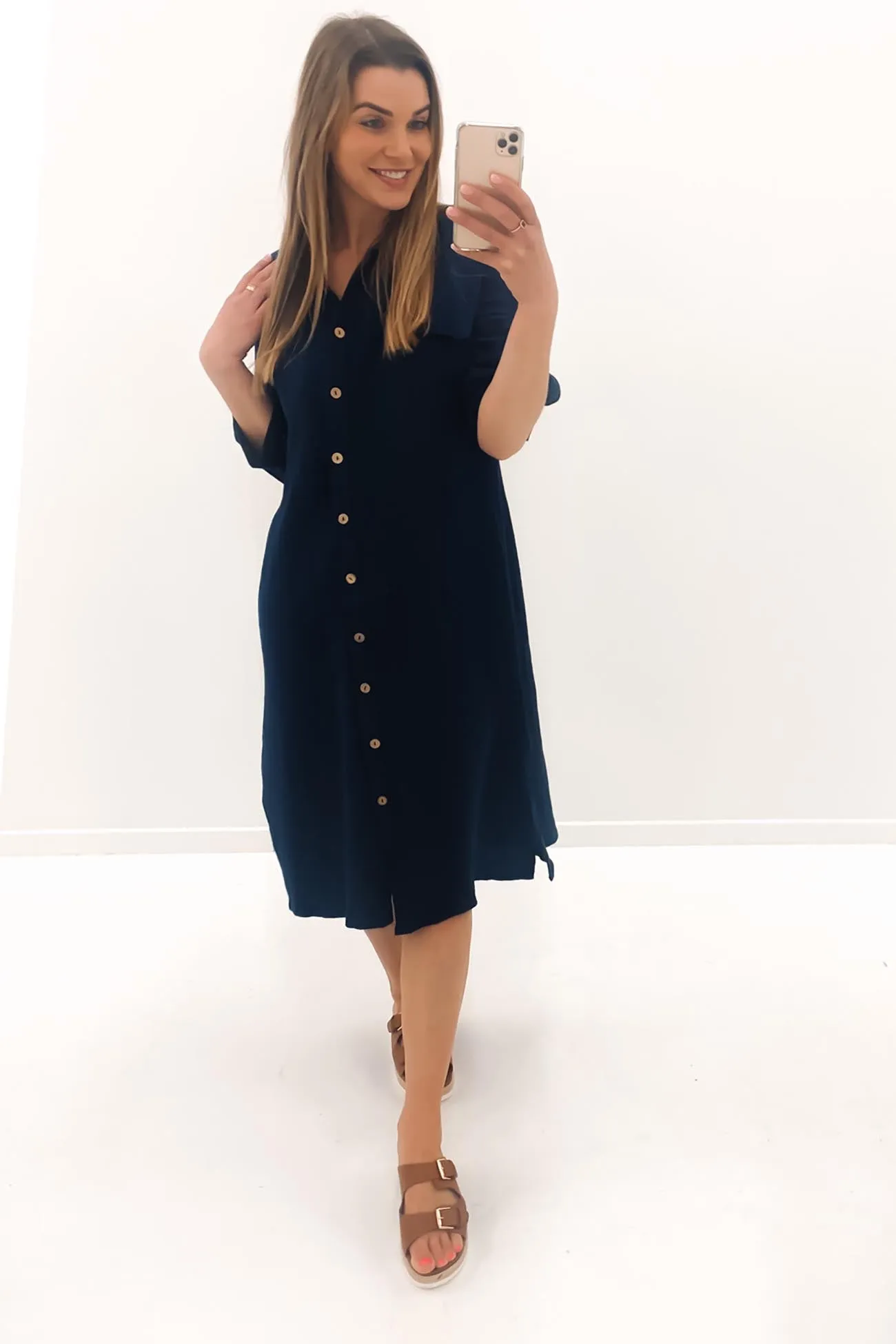 Abra Midi Dress Navy