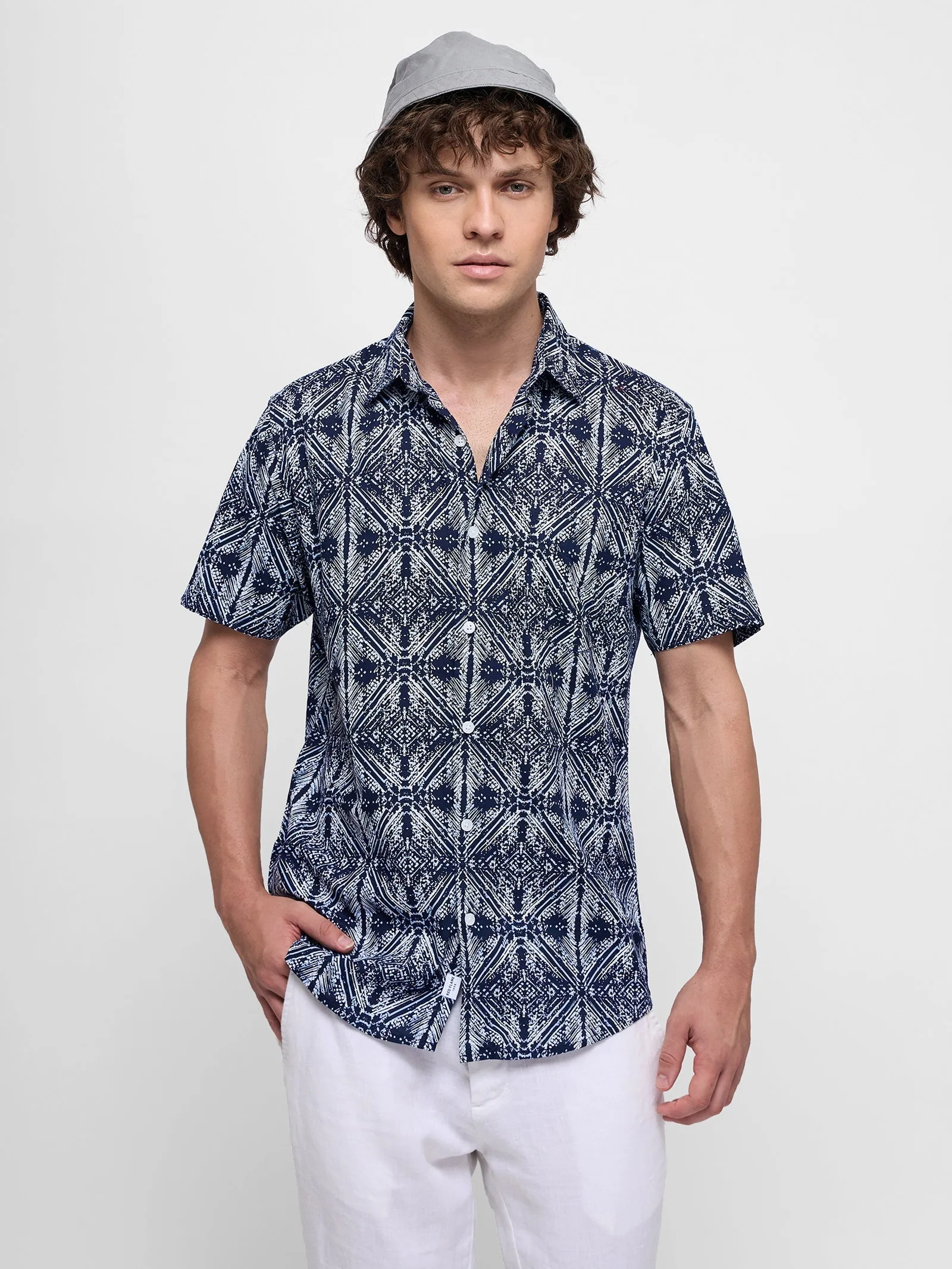 Abstract Print Short Sleeve Shirt