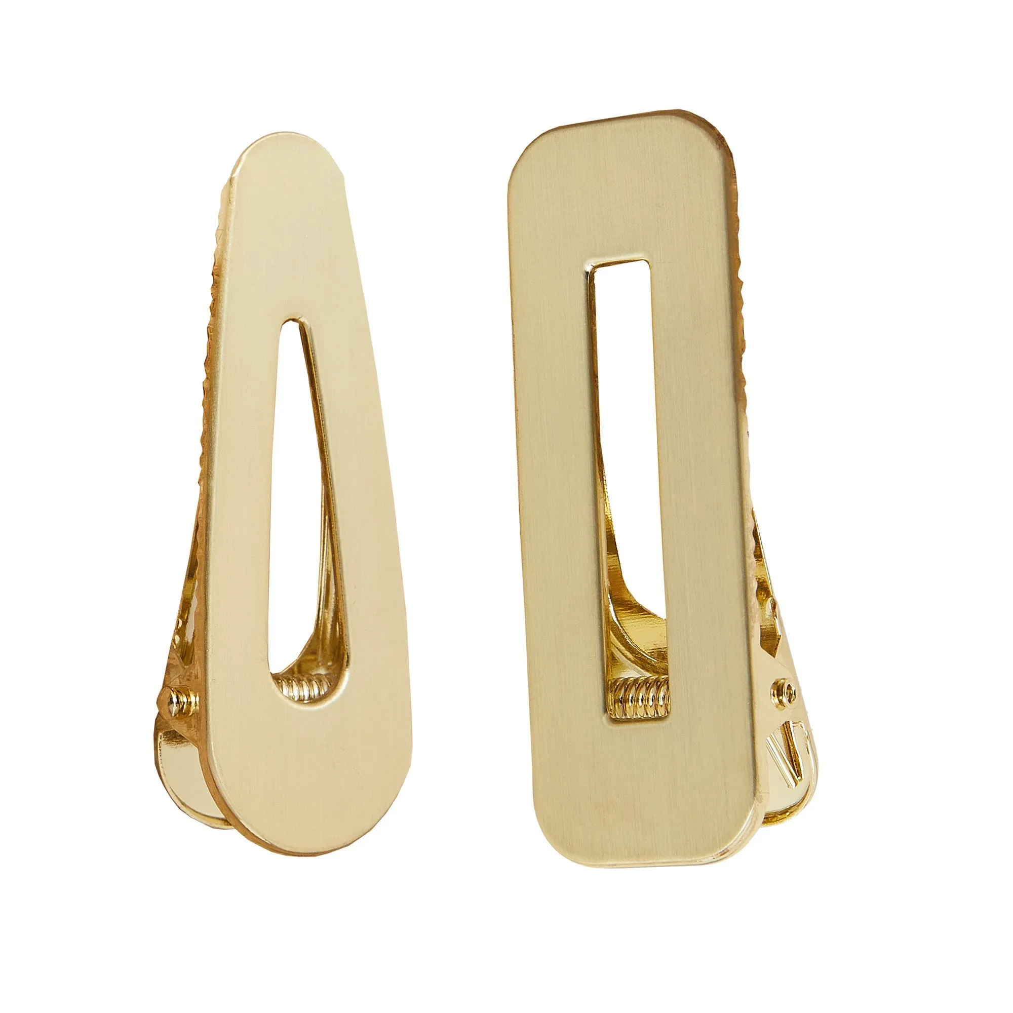 Accessorize London Gold Set Of 2 Brushed Metal Snap Clip