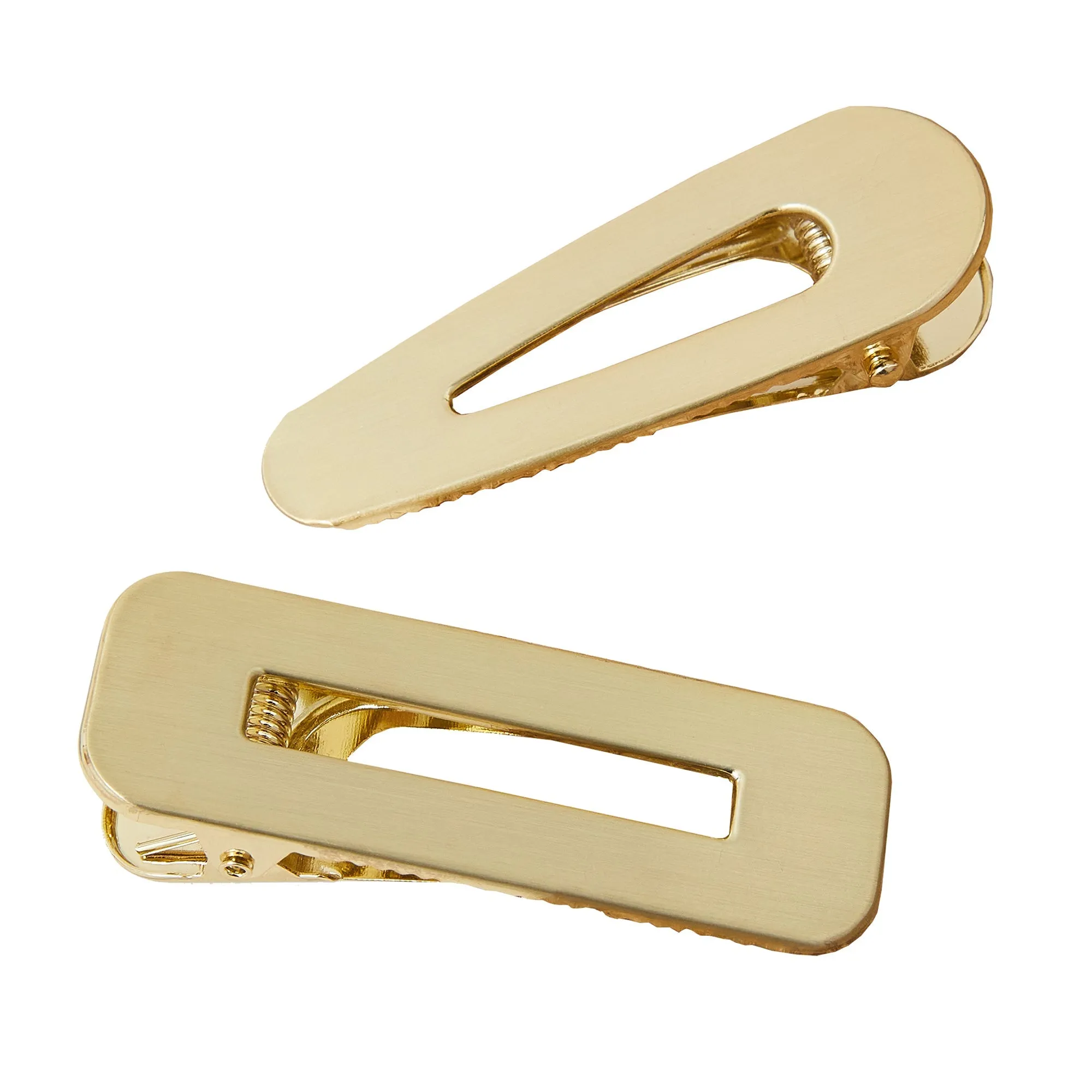 Accessorize London Gold Set Of 2 Brushed Metal Snap Clip