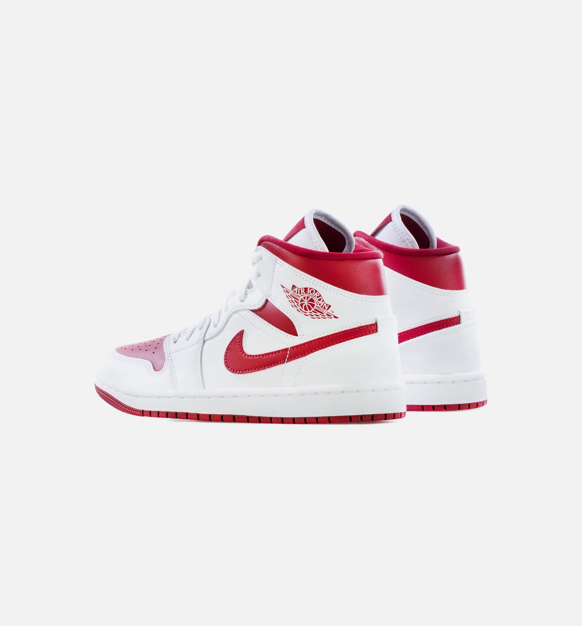 Air Jordan 1 Mid Red Toe Womens Lifestyle Shoe - White/Pomegranate