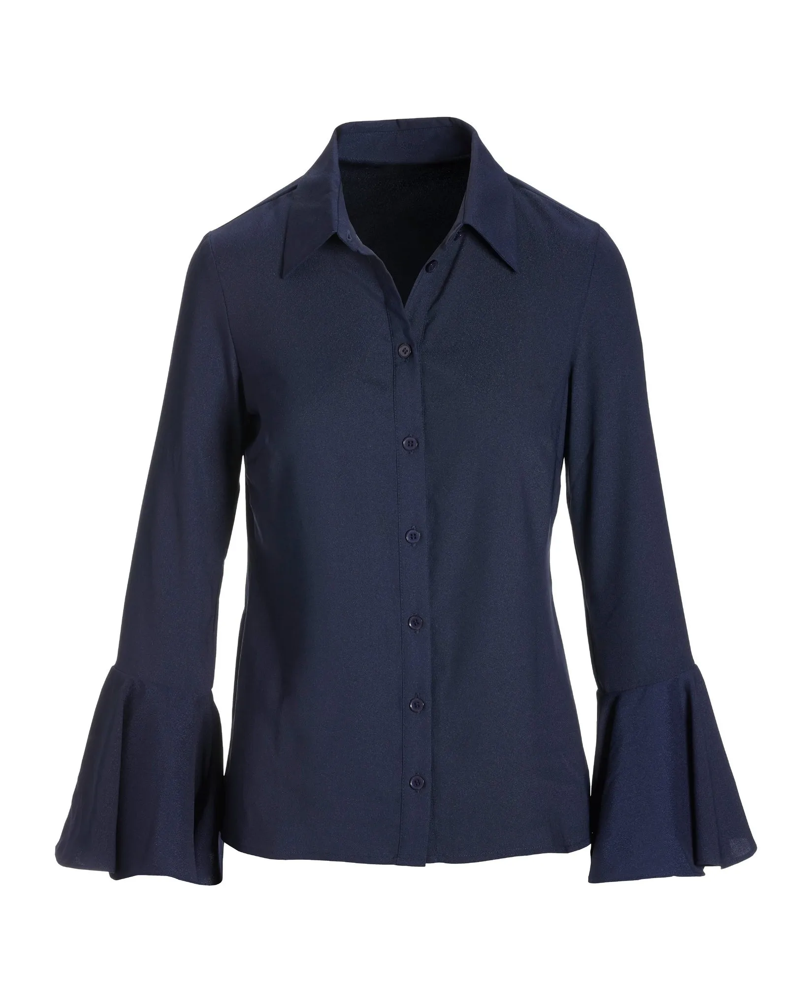 Alexa Flare Sleeve Shirt Navy