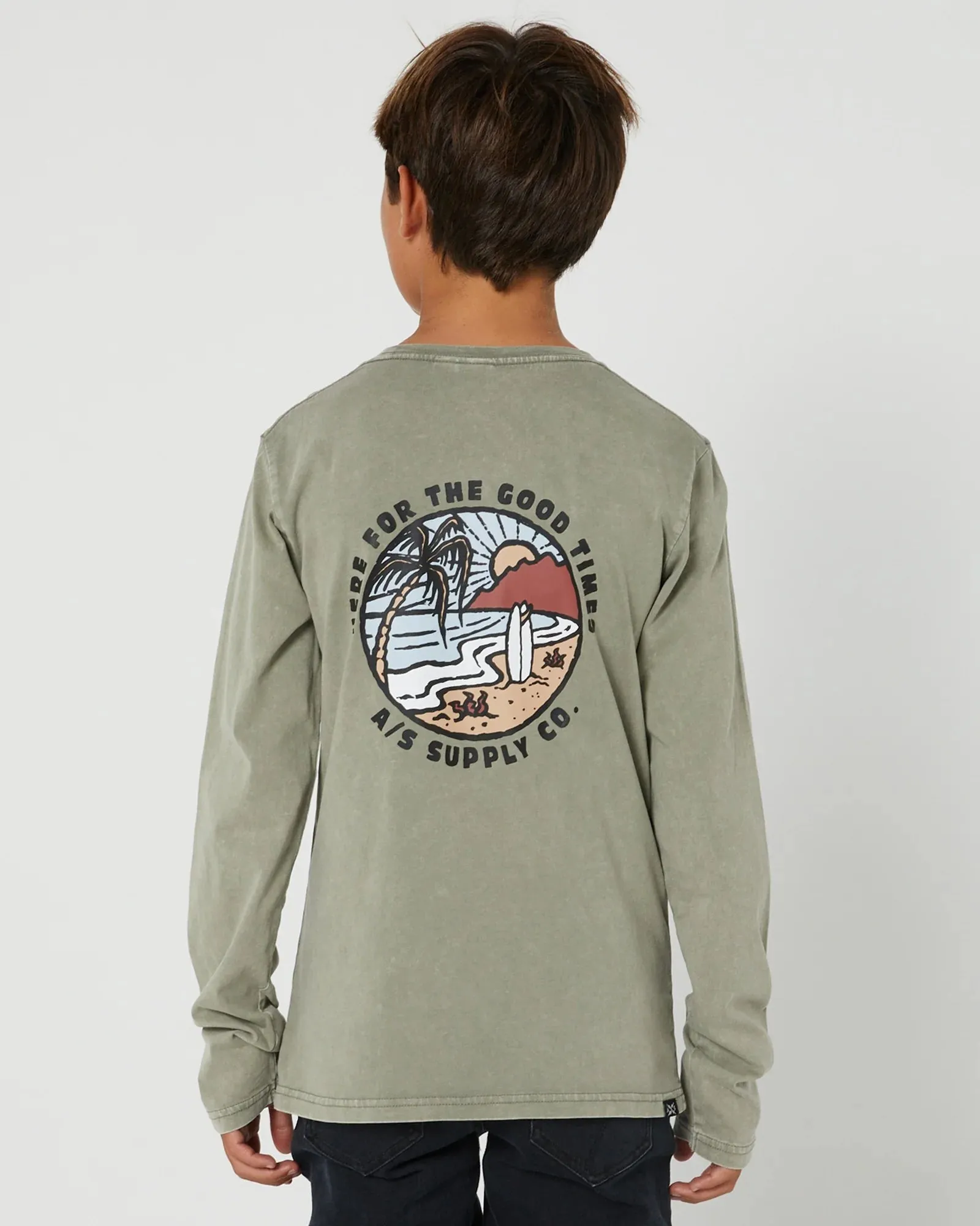 Alphabet Soup | Good Times LS Tee - Sage