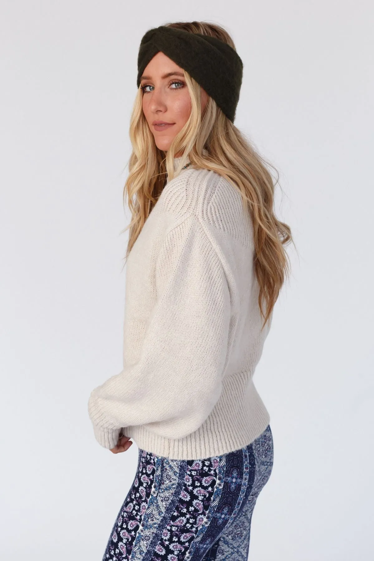 At The Orchard Balloon Sleeve Sweater - Beige