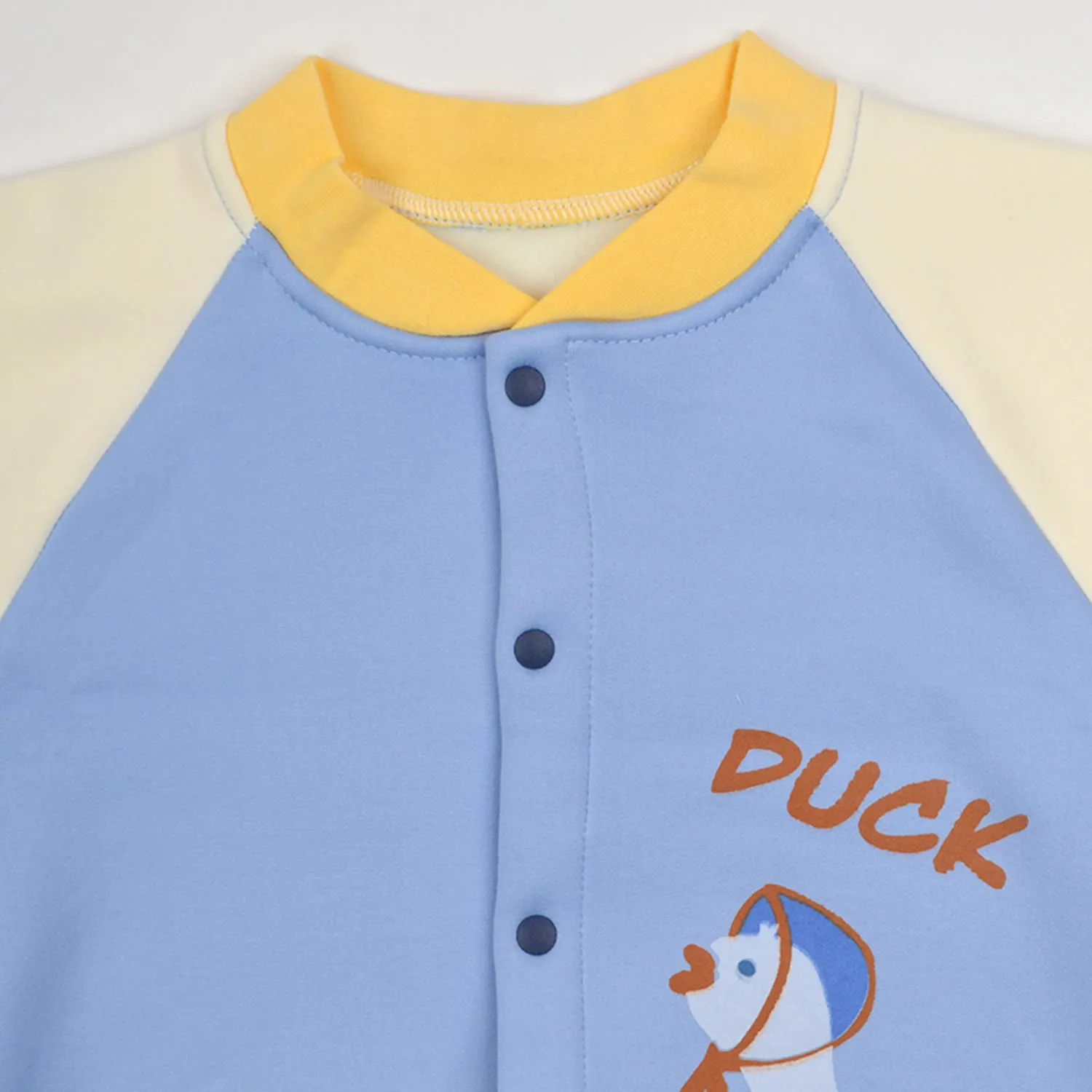 Baby Organic Cotton Baby Full Length Winter Romper | Duck, Blue