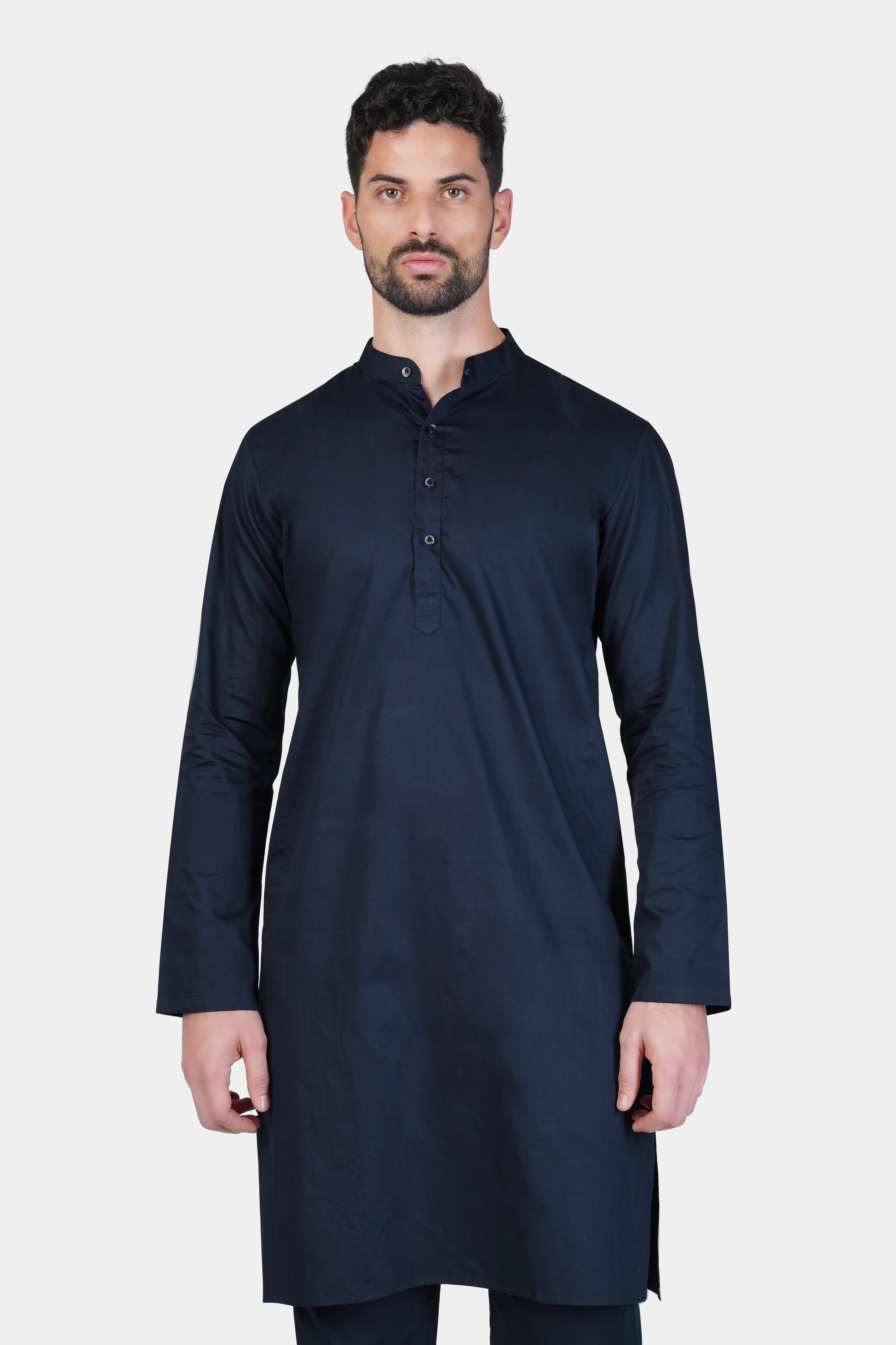 Baltic Sea Blue Subtle Sheen Super Soft Premium Cotton Kurta Set