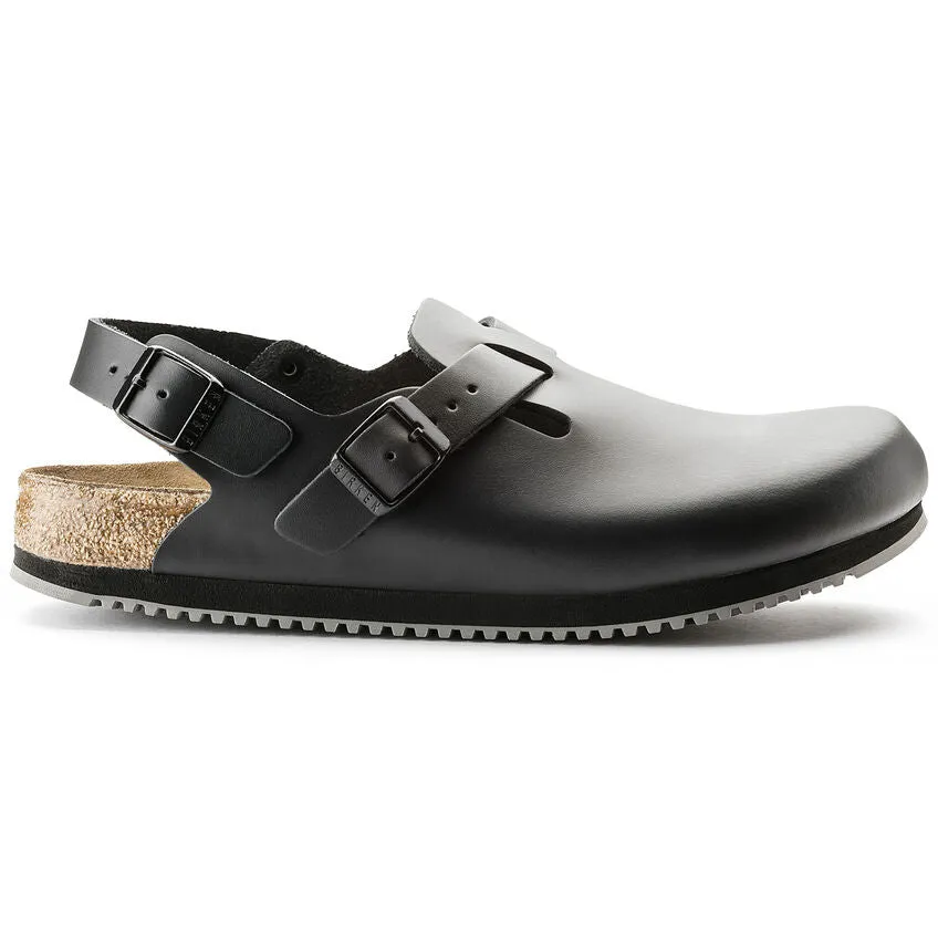 Birkenstock UNISEX Tokio Super Grip Leather (Black - Narrow Fit)