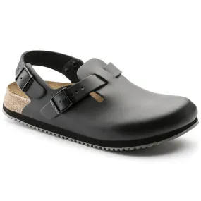 Birkenstock UNISEX Tokio Super Grip Leather (Black - Narrow Fit)