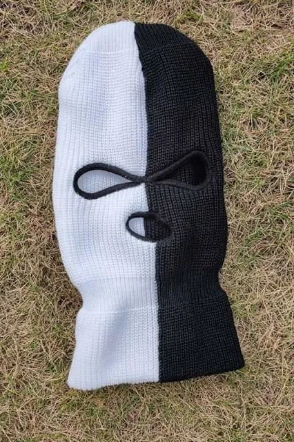 Black And White Three Holes Ski Mask