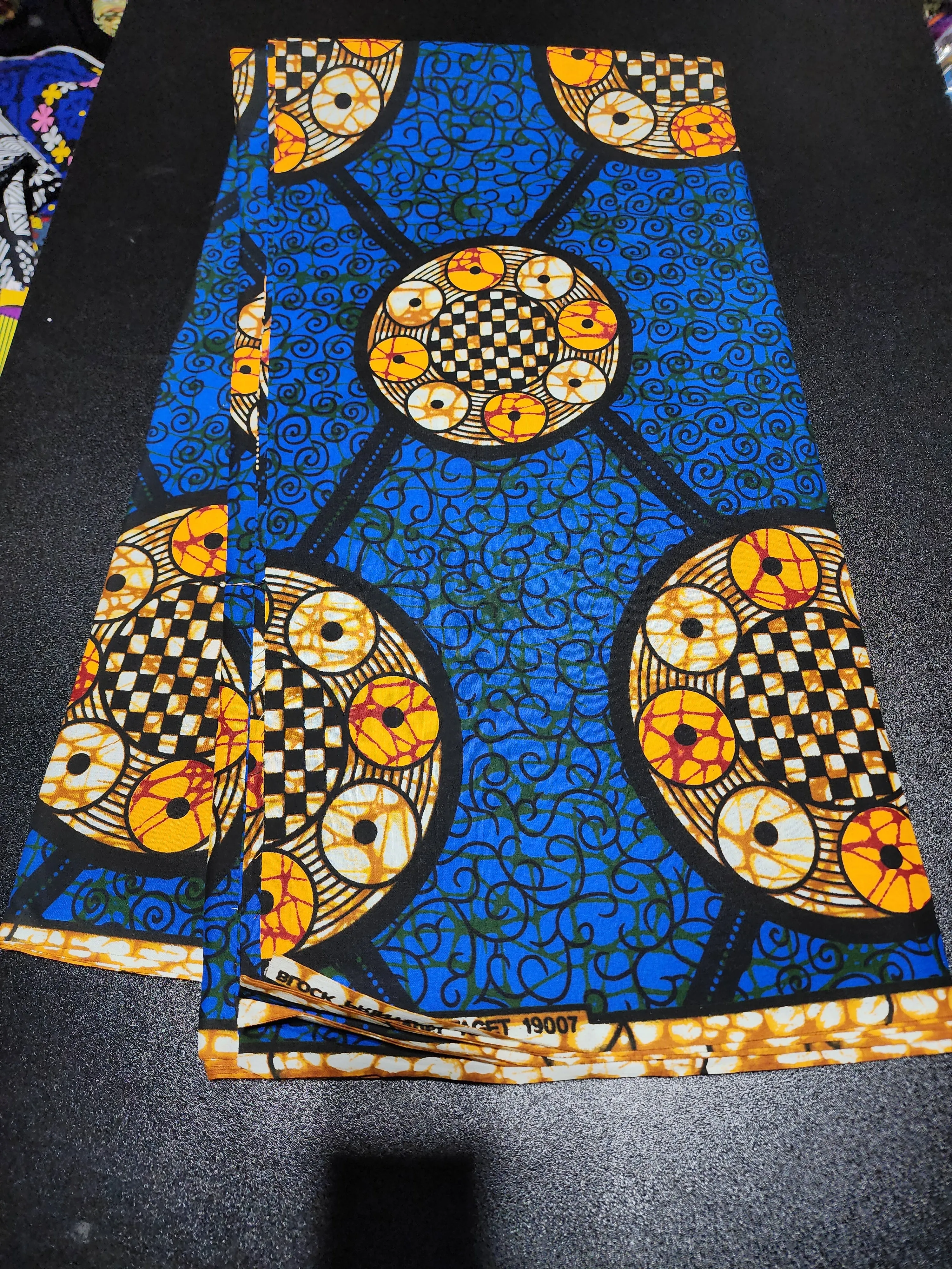 Blue African Ankara Print Fabric