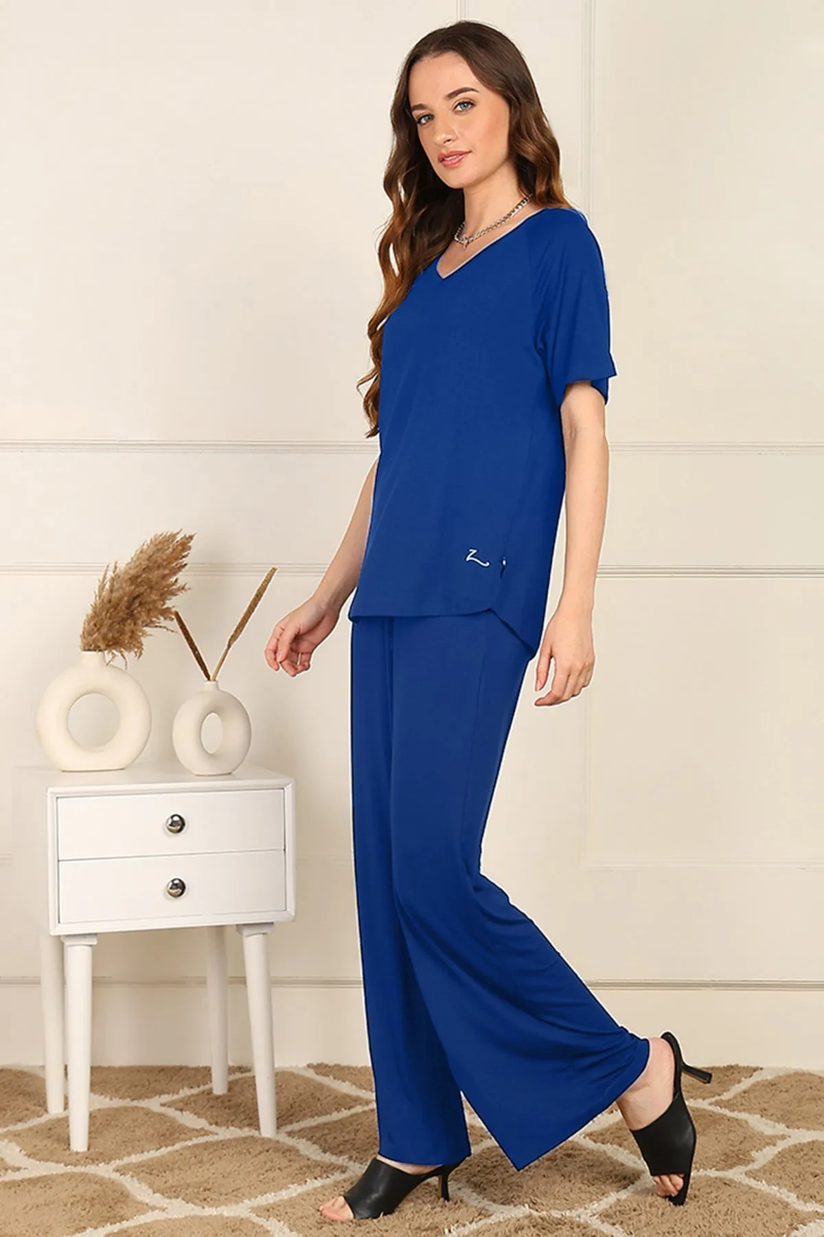 Blue Maternity Pajama Set