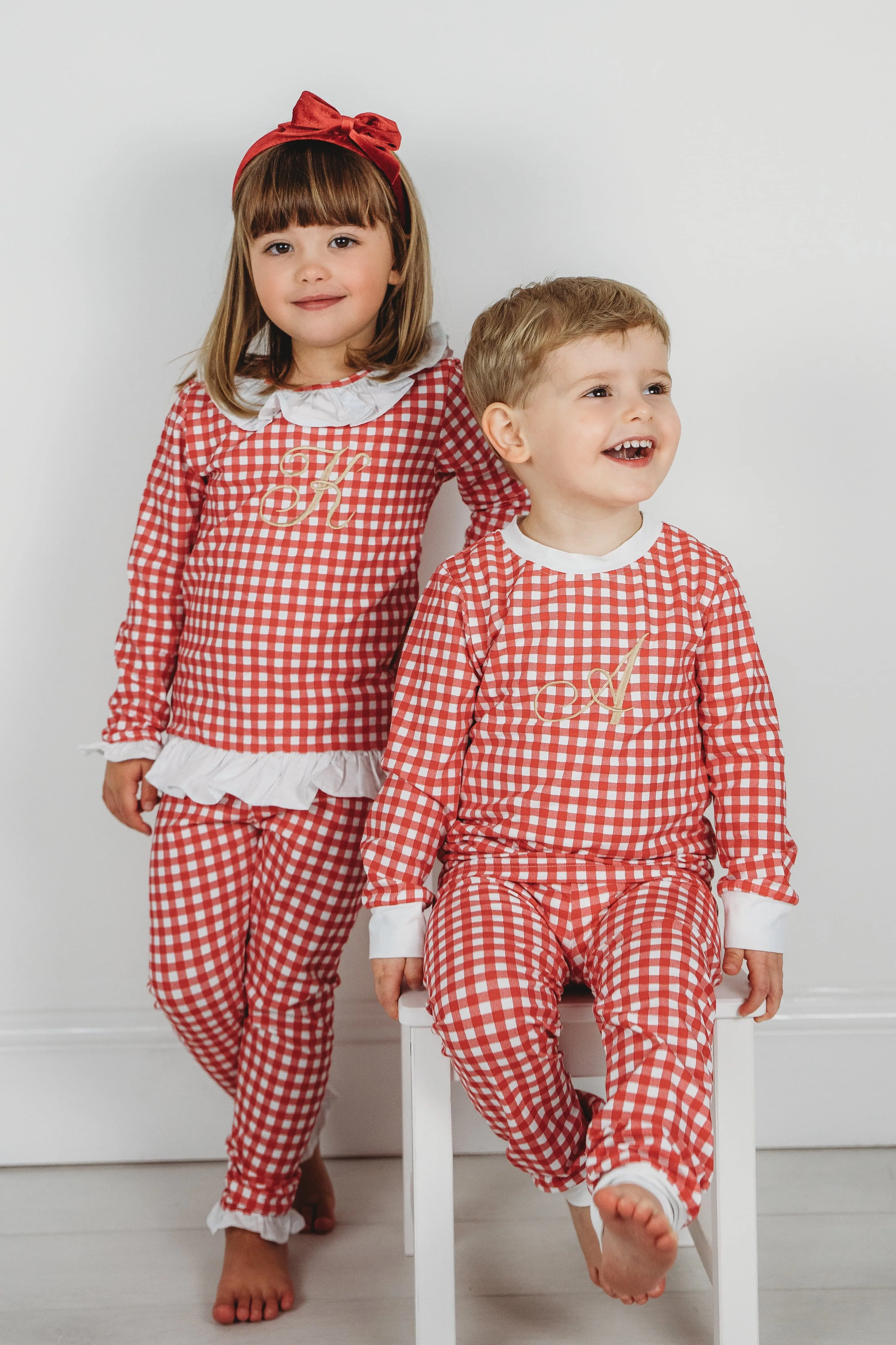 Boys Red Gingham Dreams Set