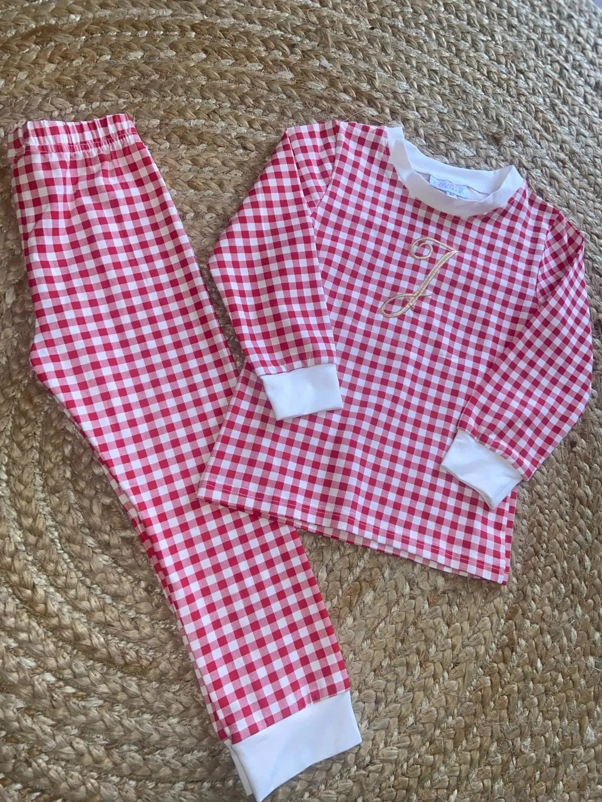 Boys Red Gingham Dreams Set