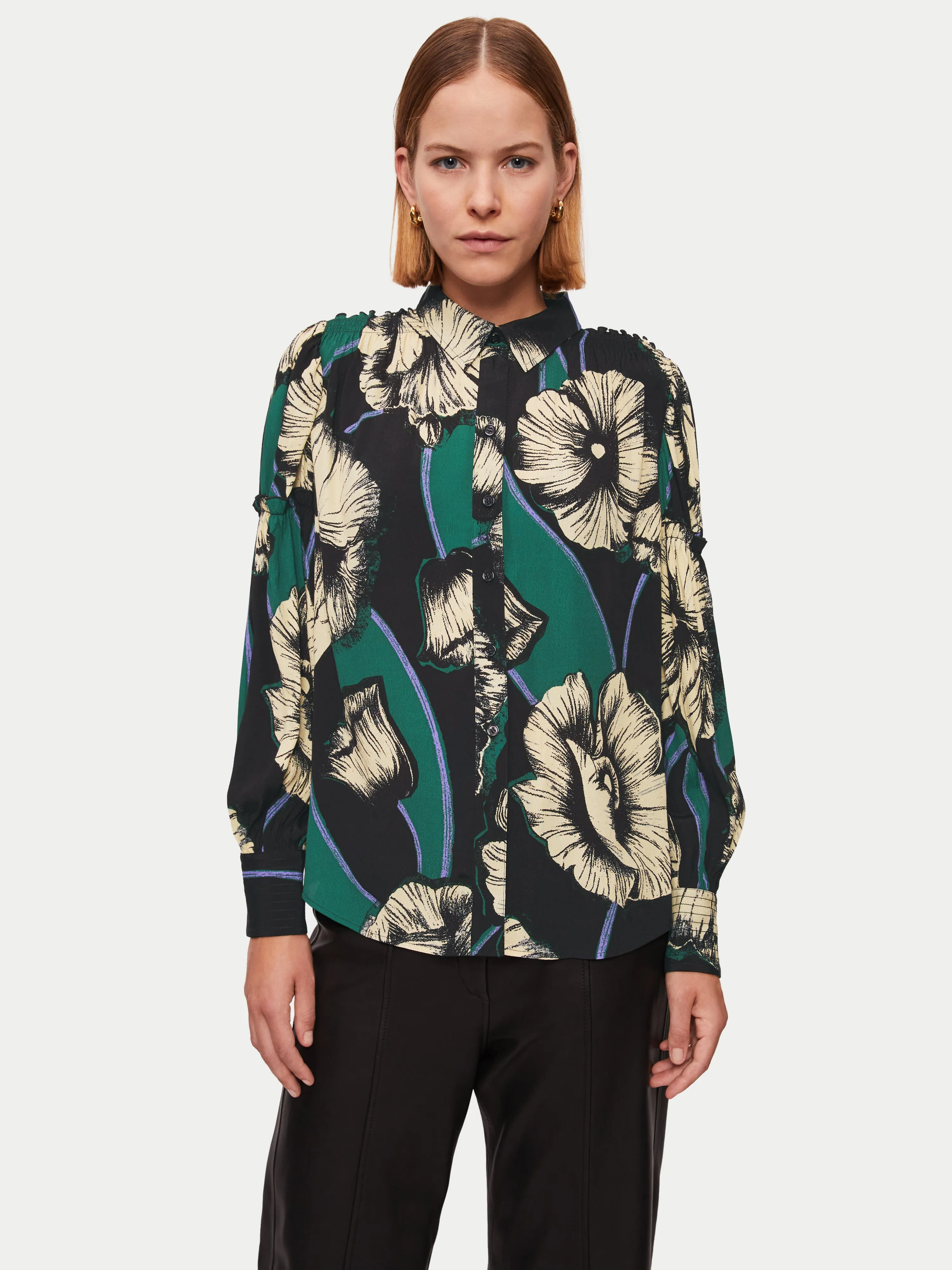 Charcoal Poppy Shirt | Green