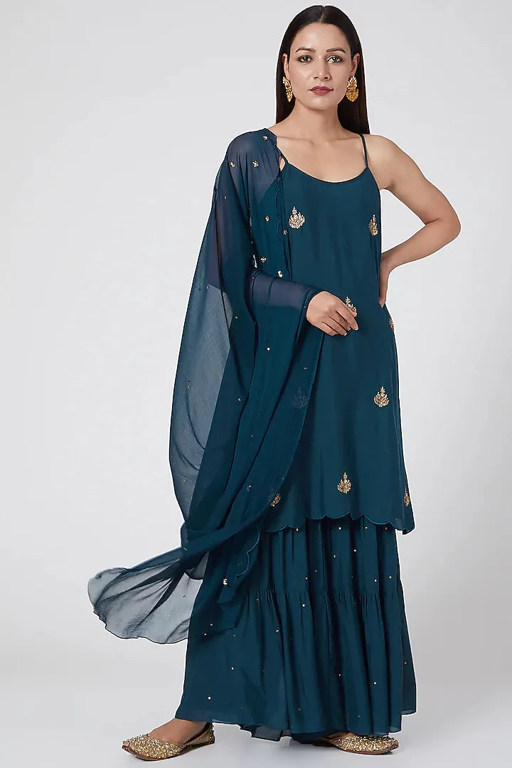 Cobalt Blue Gharara Set