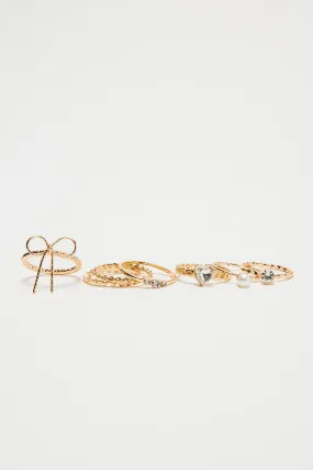 Darling You're Mine 7 Piece Ring Set - Gold