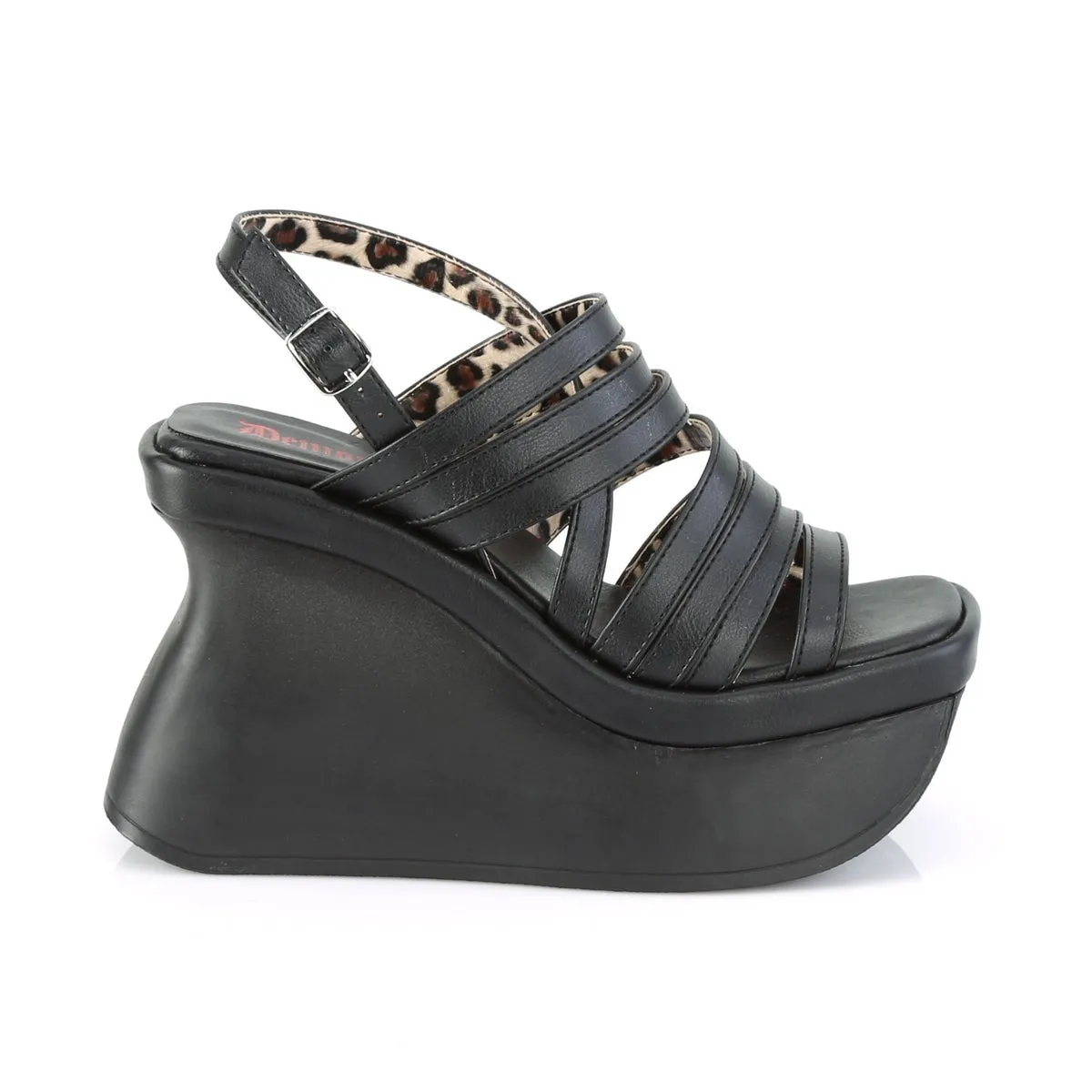 Demonia PACE-33 | Black Vegan Leather Sandals