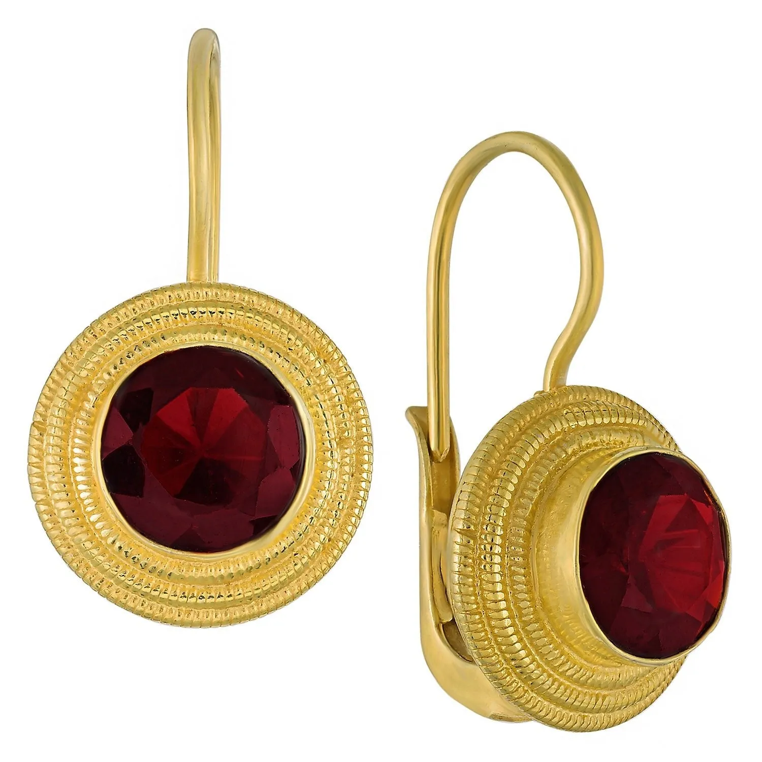 Discus Garnet Earrings