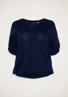 ELBOW SLEEVE TOP (NAVY) - REPEAT