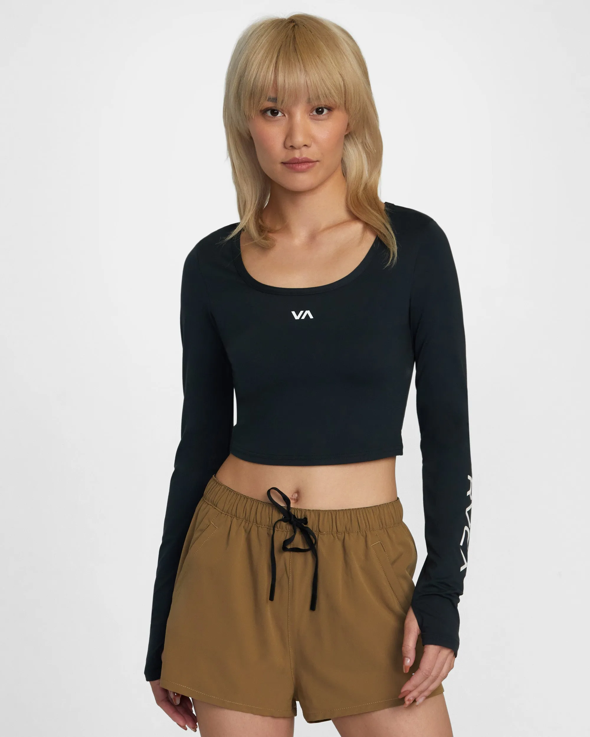 Essential Long Sleeve Cropped Tee - Black