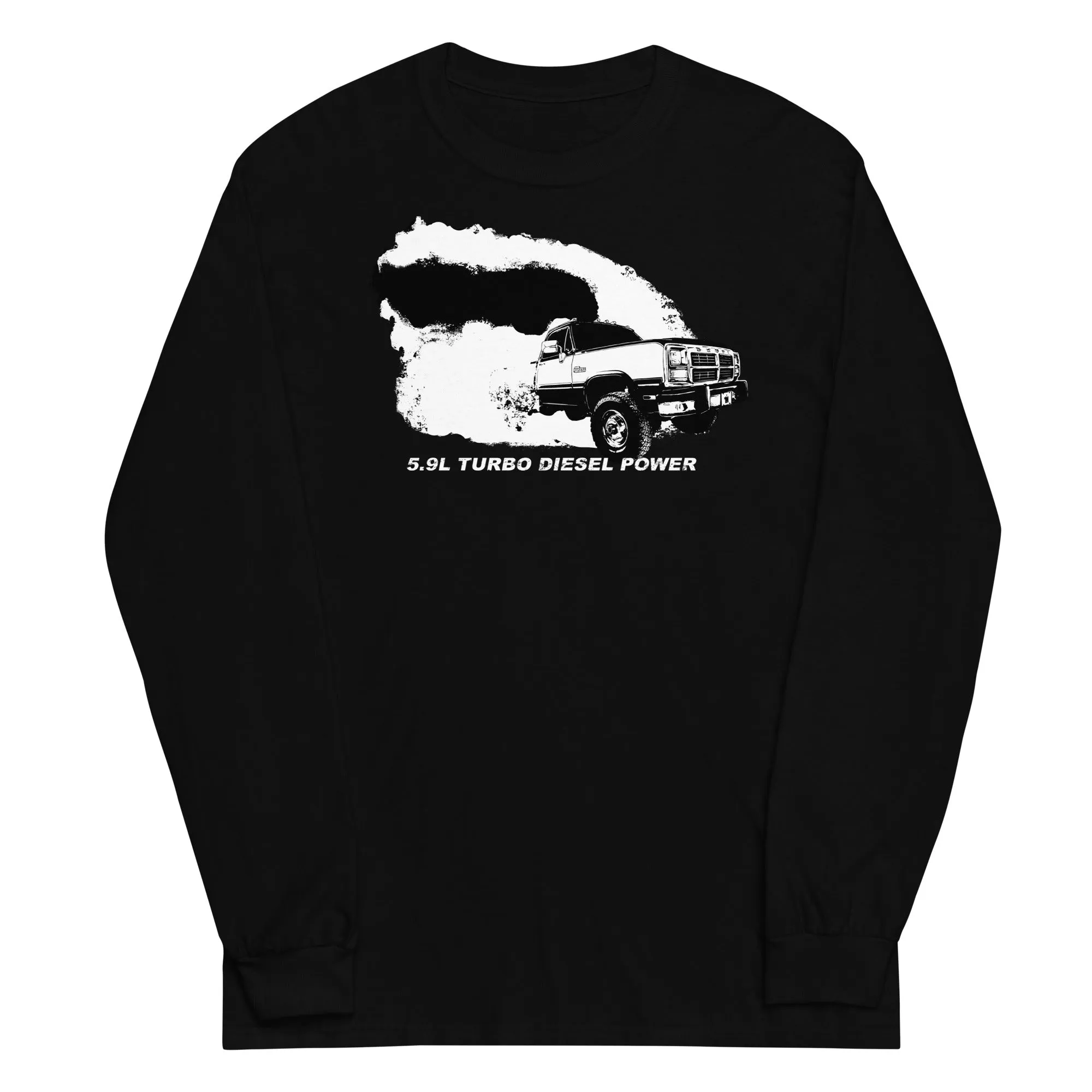 First Gen Dodge Truck Rolling Coal Burnout Long Sleeve T-Shirt