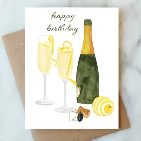 French 75 Champagne Birthday Greeting Card