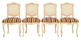 French Provincial Style Dining Chairs, Set of Four