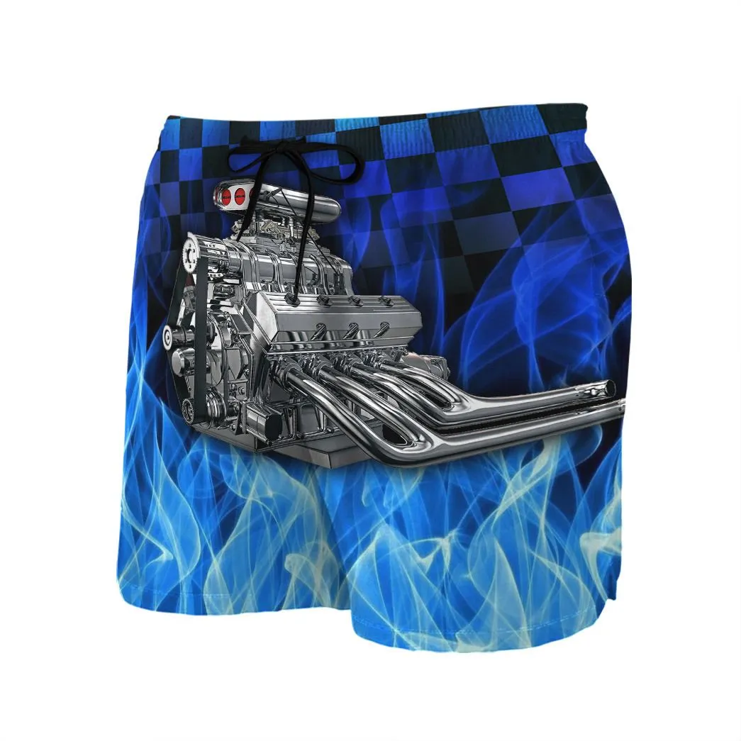 Gearhuman 3D Blue Fire Hot Rod Shorts