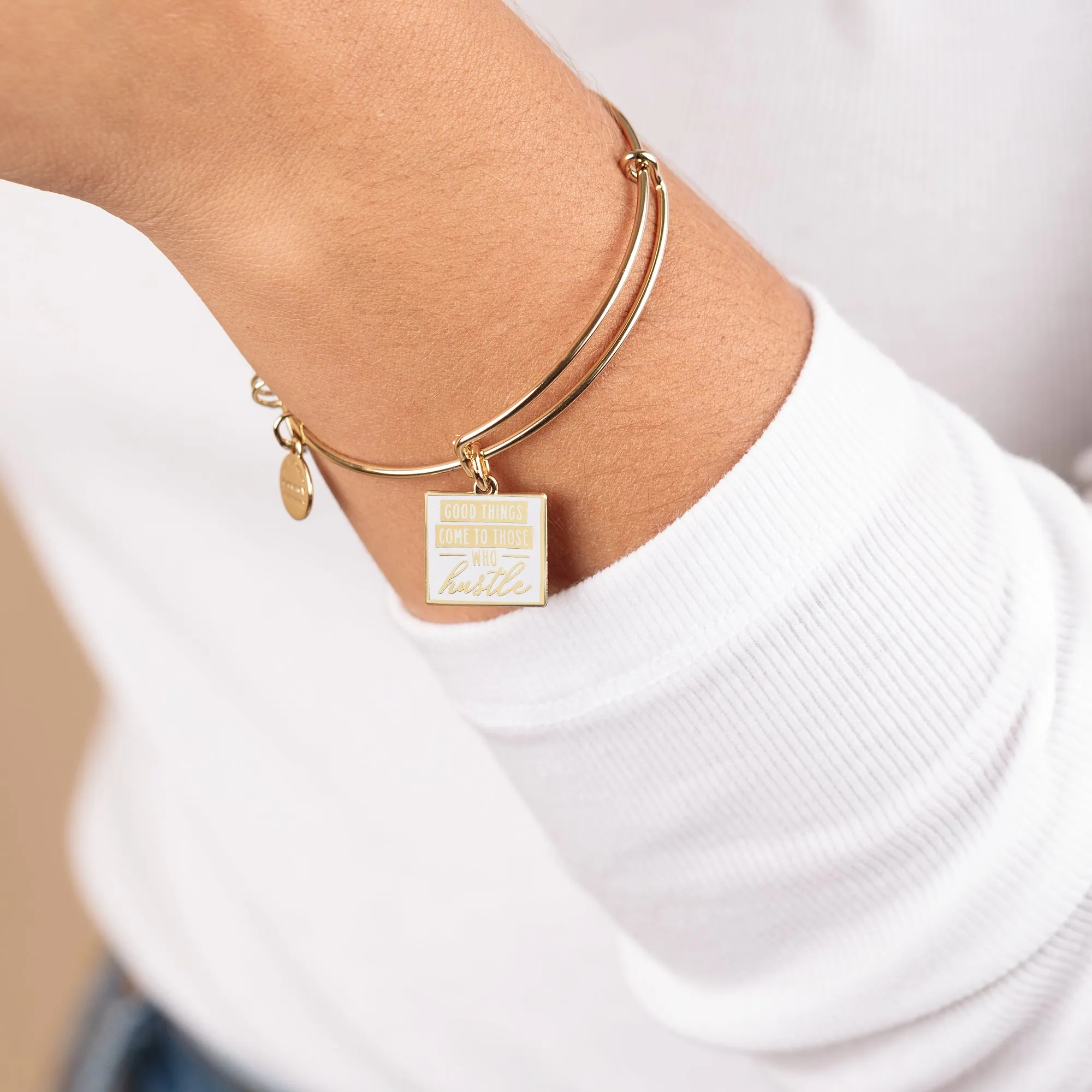 'Good Things Come to Those Who Hustle' Charm Bangle