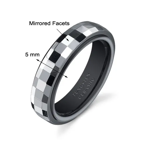 Gunmetal Color 5mm Womens Tungsten Ceramic Band Size 6