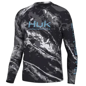 'Huk' Men's Mossy Oak Pursuit Performance Crew Neck -  Mossy Oak Stormwater Midnight