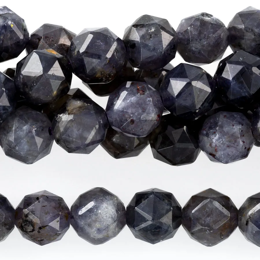 Iolite 8mm Double Heart Faceted - 15-16 Inch