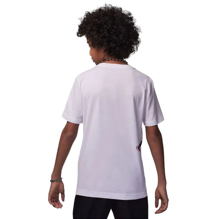 Jordan short sleeve t-shirt with Jumpman print for boys Heirloom 95C984-001 white