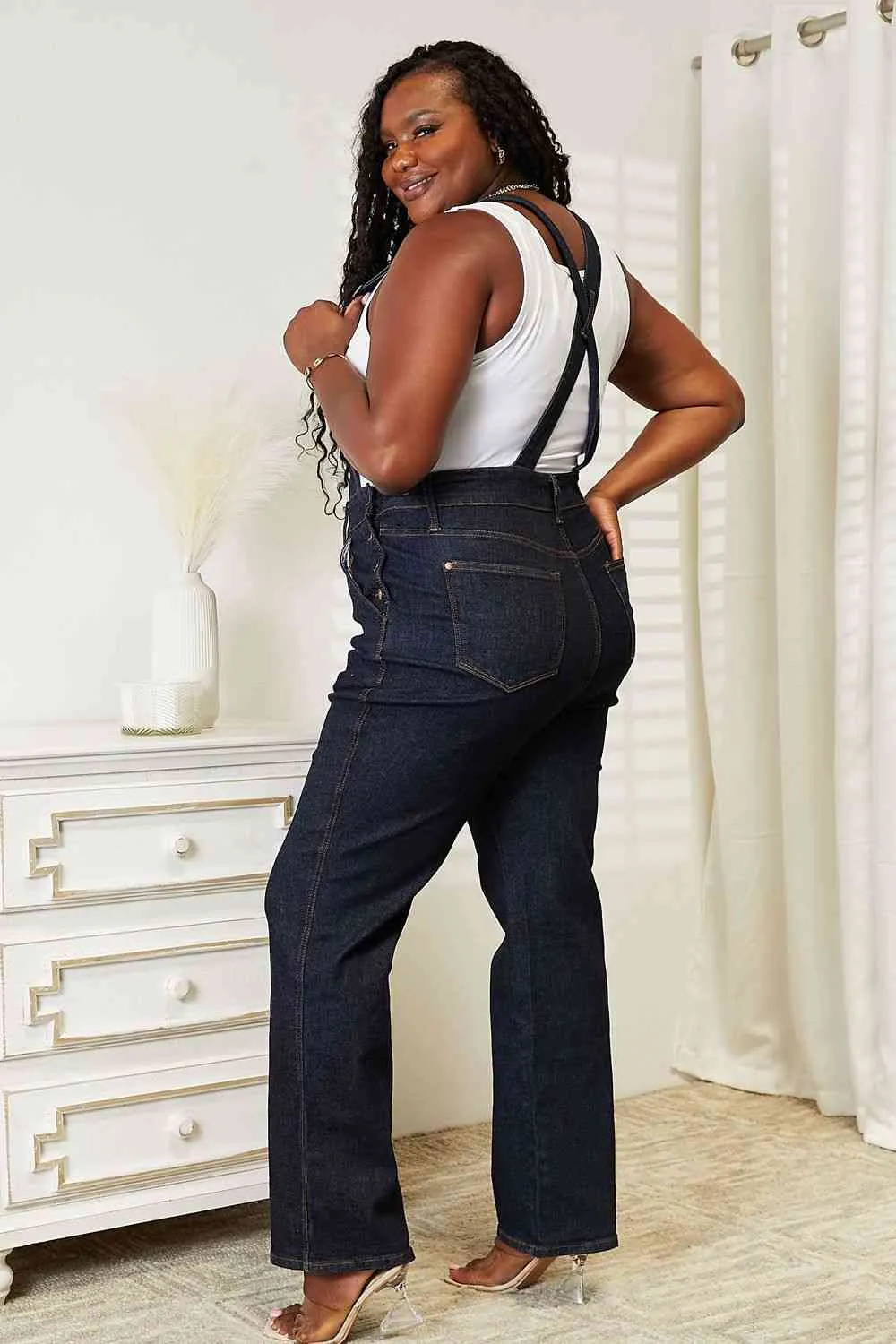 Judy Blue, High Waist Classic Overall Wide Leg Jeans