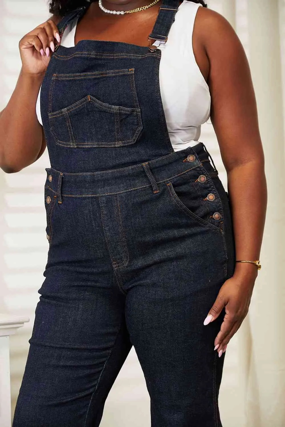 Judy Blue, High Waist Classic Overall Wide Leg Jeans