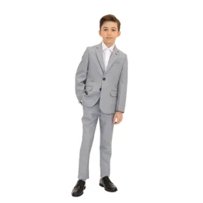 Leo & Zachary Boys Slim Cooled Basket Weave Suit_Blue 5828