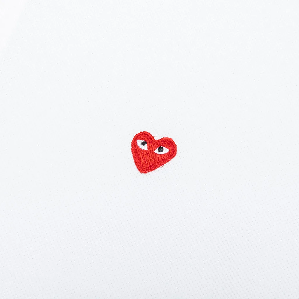 Little Red Heart Polo Shirt - White