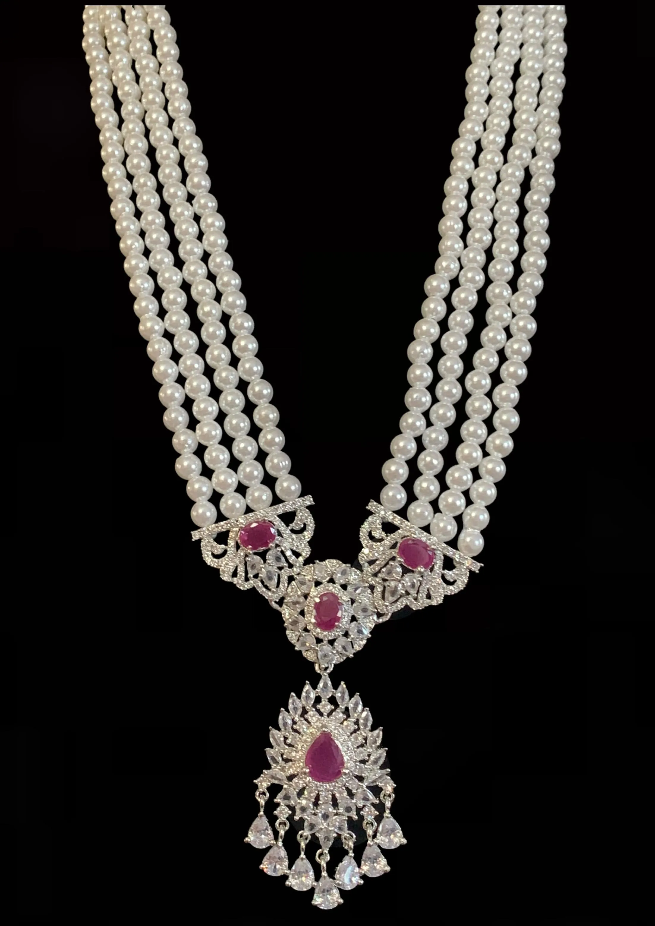 Manahil cz set rubies  ( READY TO SHIP )