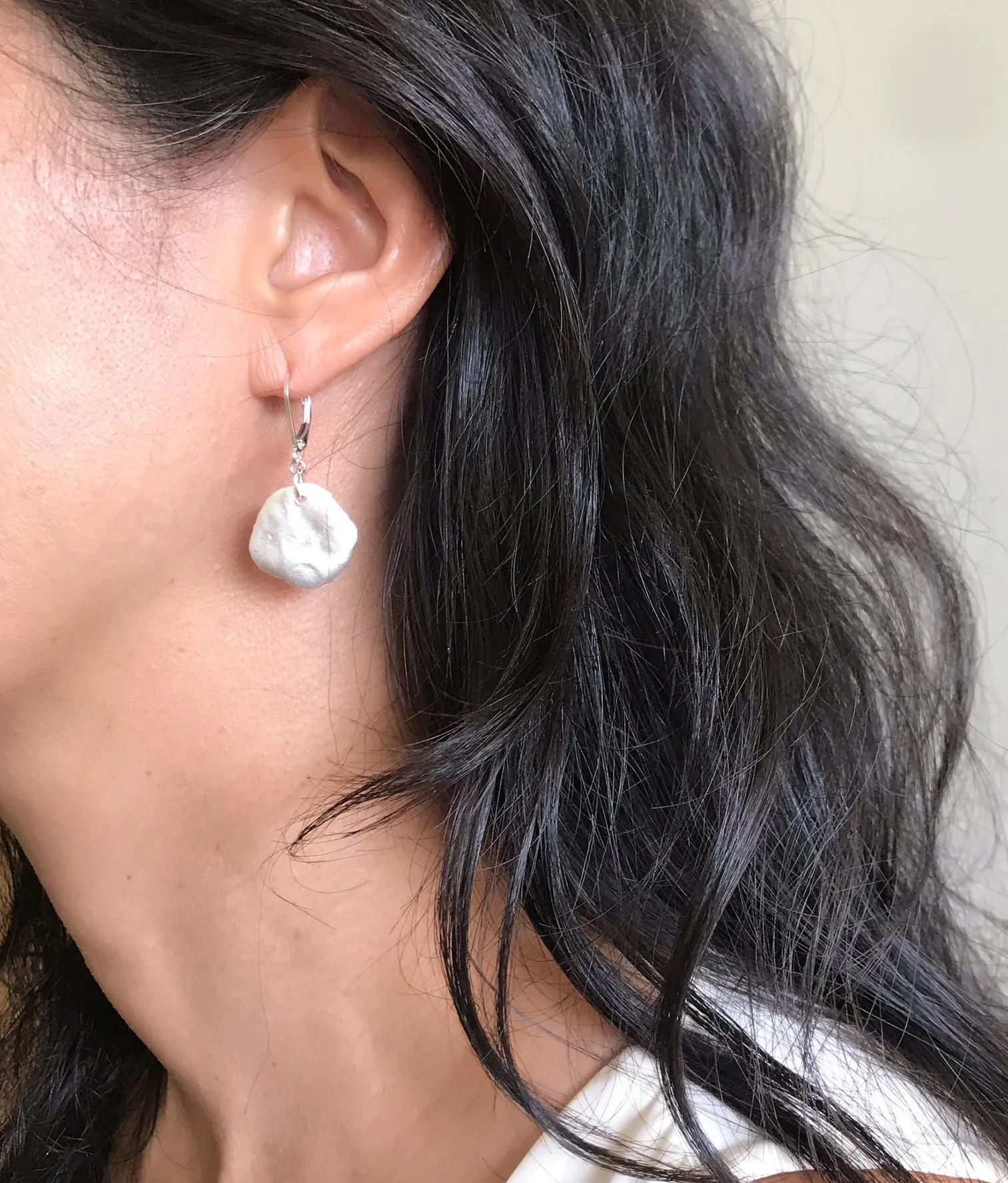 Molten Collection:  Silver Molten Earrings