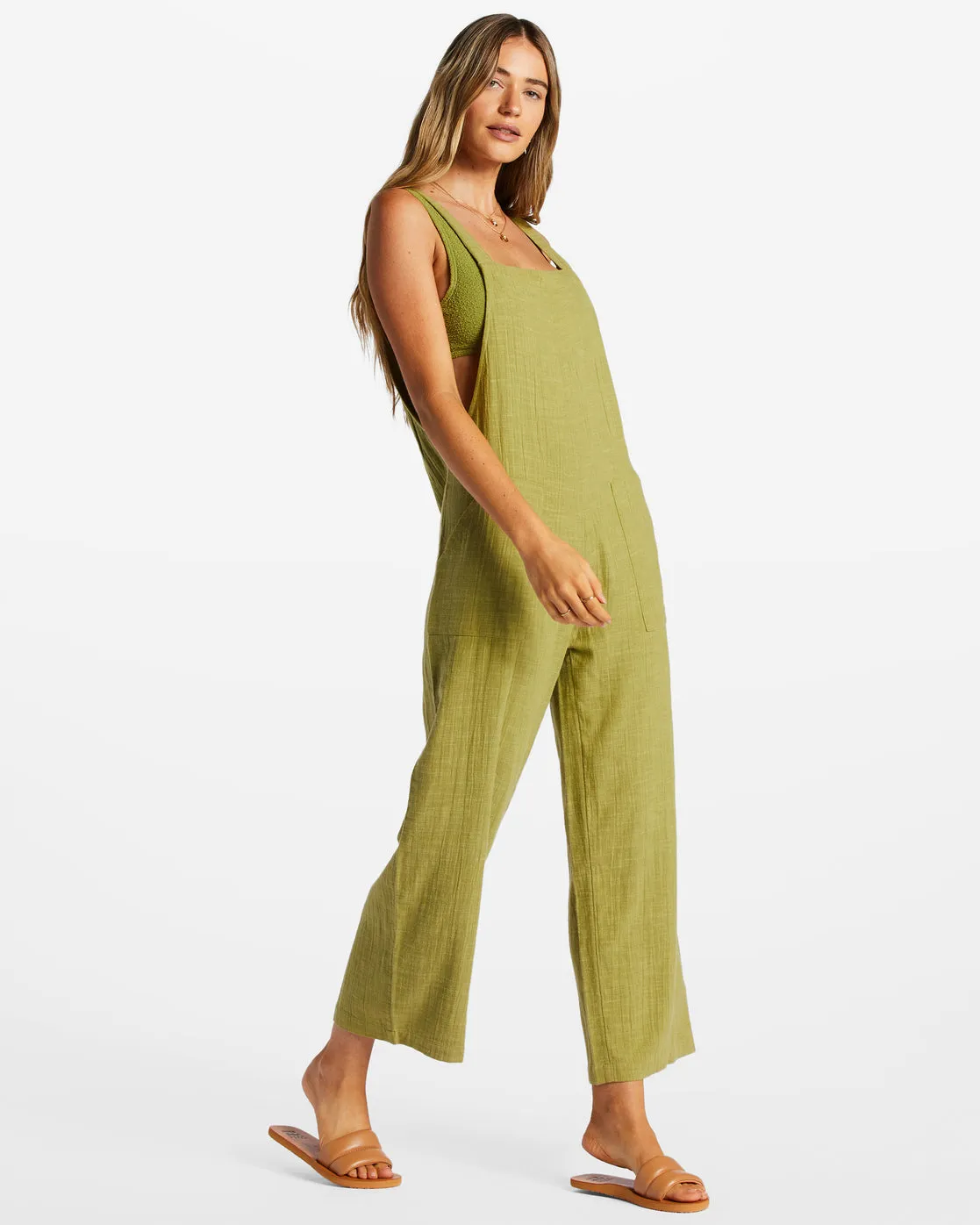 Pacific Time Strappy Jumpsuit - Green Eyes