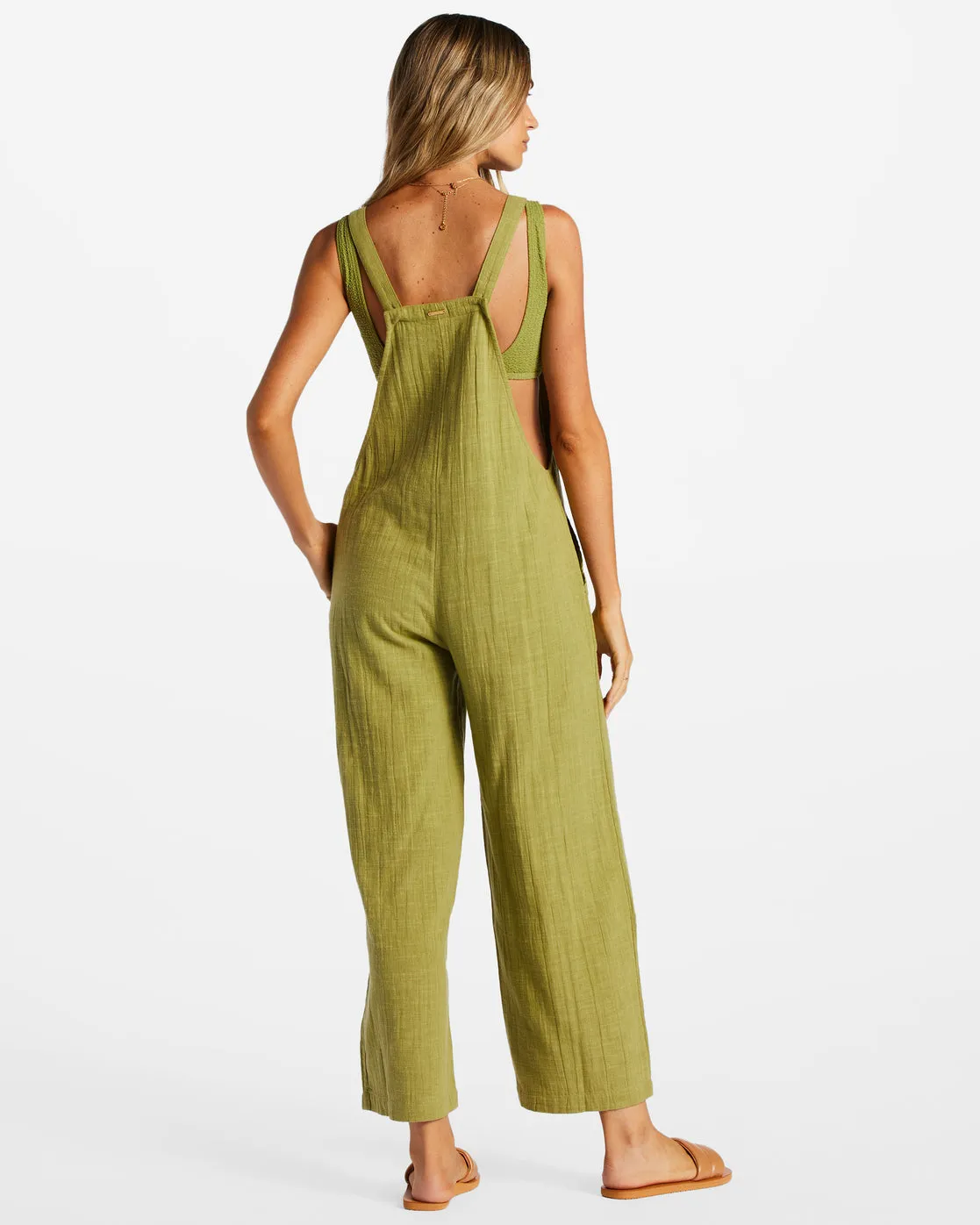 Pacific Time Strappy Jumpsuit - Green Eyes