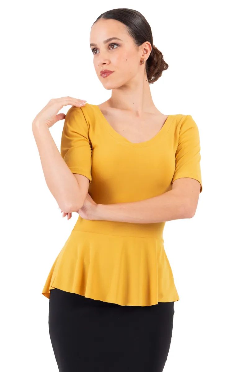 Peplum Top With Short Sleeves