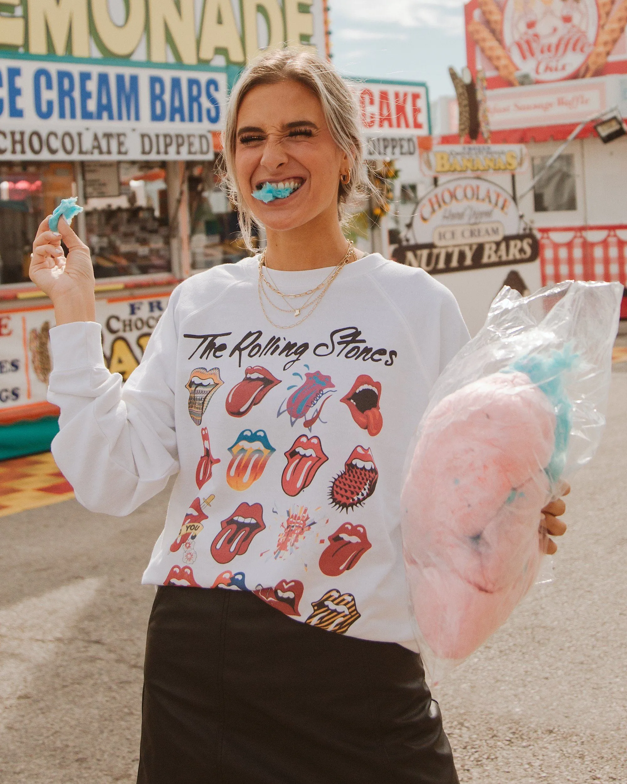 Rolling Stones Licks Over Time White Sweatshirt