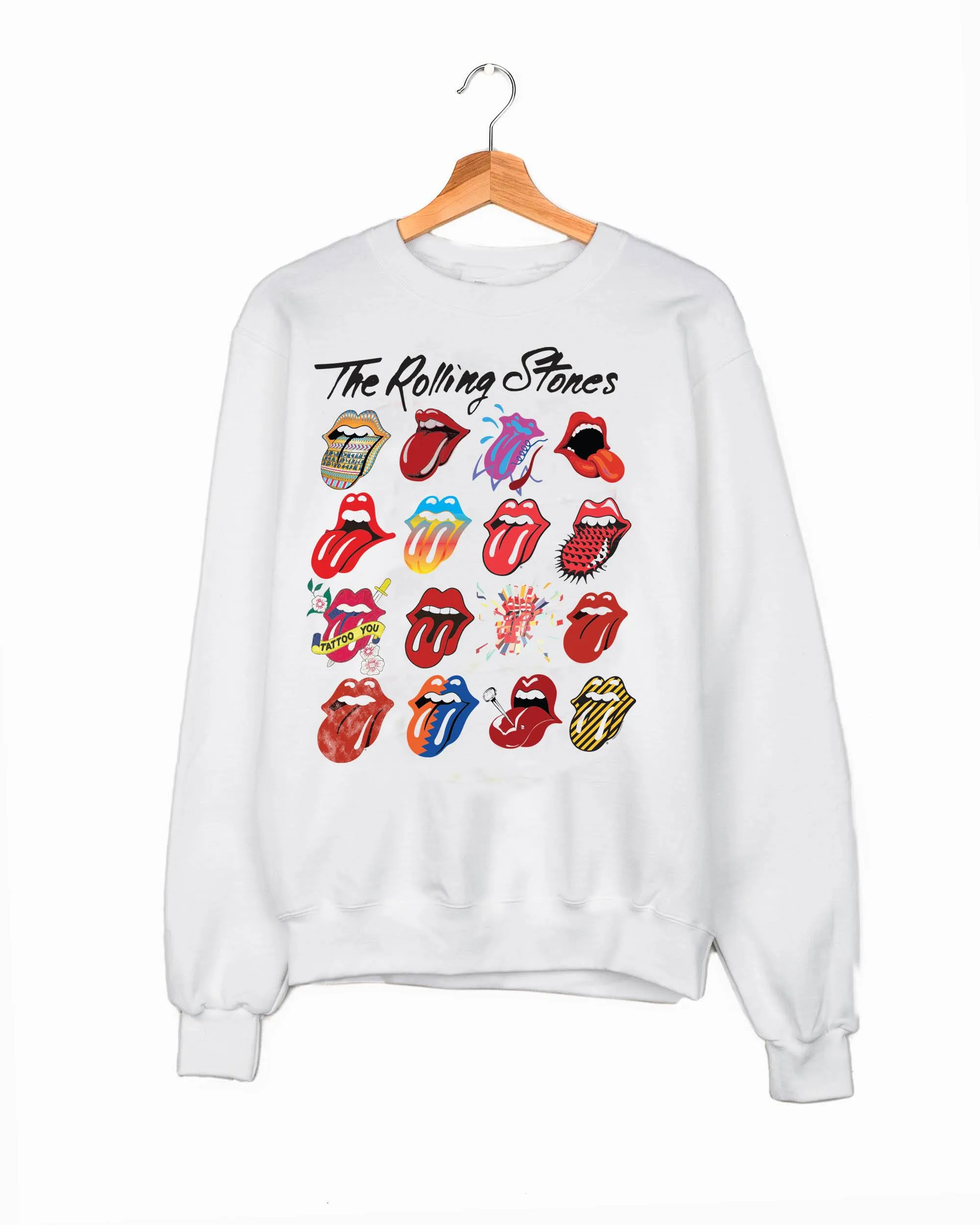 Rolling Stones Licks Over Time White Sweatshirt