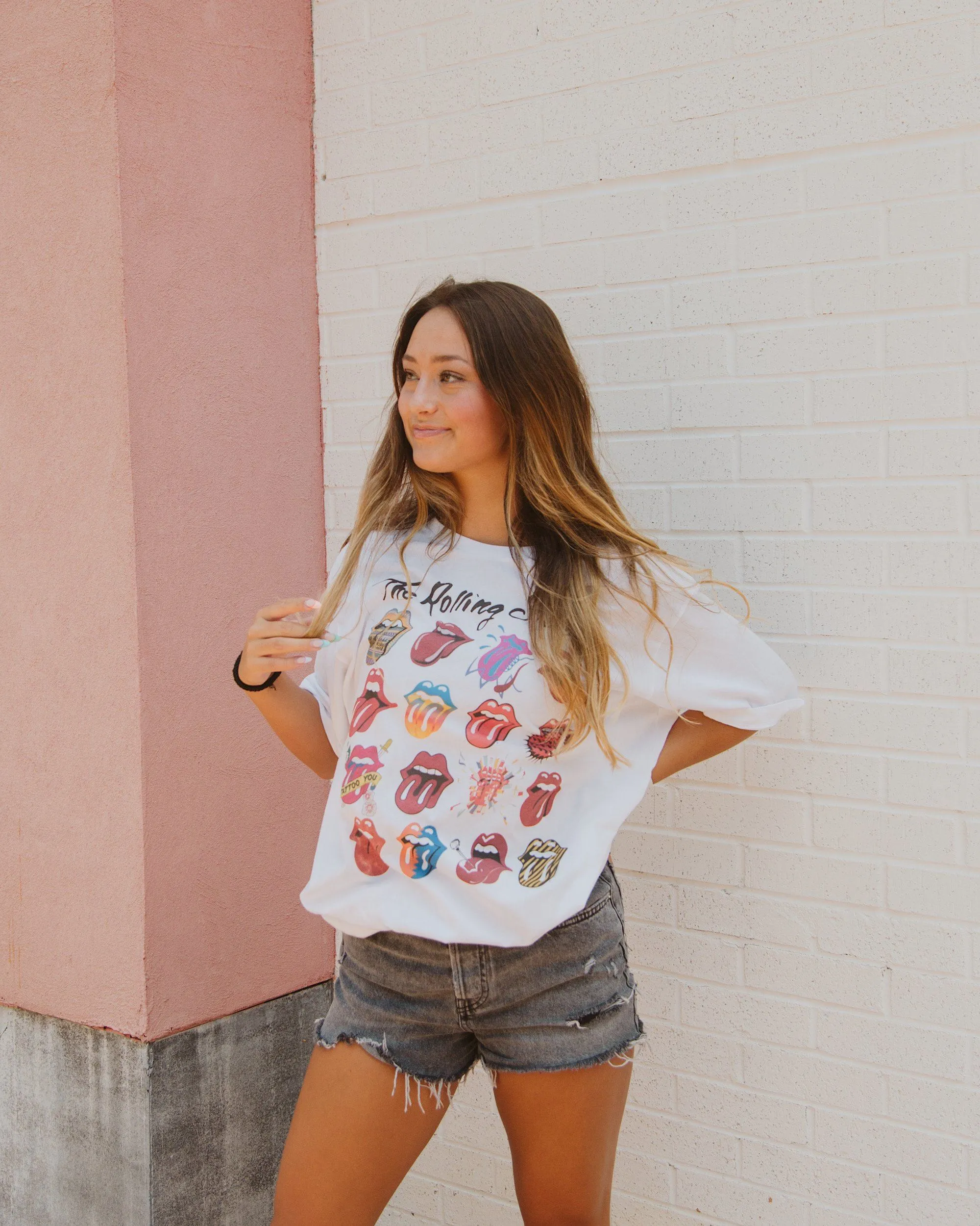 Rolling Stones Licks Over Time White Tee